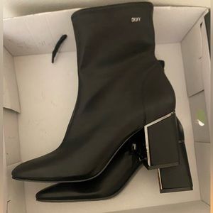 DKNY black booties